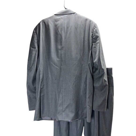 Paul Fredrick Suit Jacket & Pants Men's Size 42L 36W 130’s Wool Gray Pinstripes - Picture 2 of 6